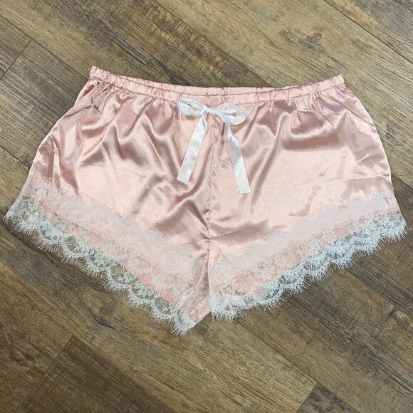 (2) Pink Satin & Eyelash Lace FRENCH Cami KNICKERS Sissy Tap Safety PANTIES 3X - Picture 3 of 5